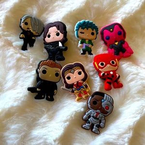 Jibbitz Charms for crocs Jim justice league, masters of the universe set of 8